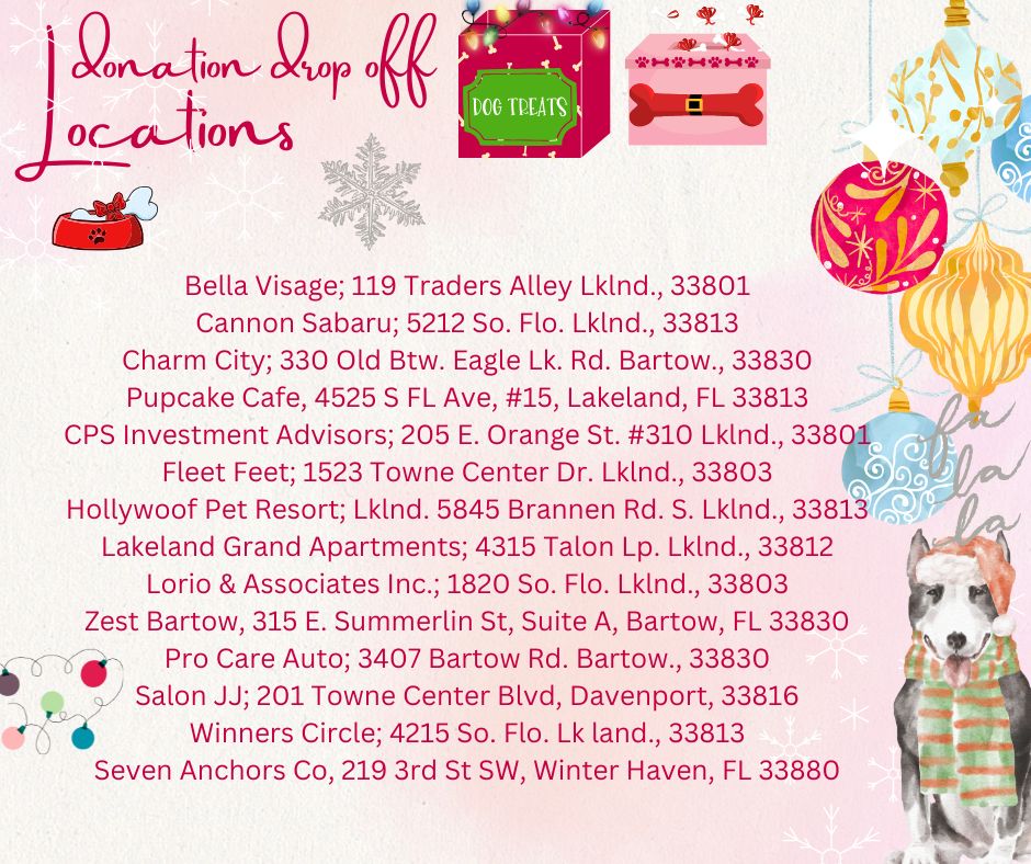 Drop Off Locations for donations